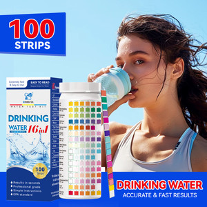 Kit de <span class=keywords><strong>test</strong></span> de la qualité de l'eau domestique 16-en-1 pour eau du robinet, piscine et <span class=keywords><strong>spa</strong></span> – 100 bandelettes de <span class=keywords><strong>test</strong></span> d'eau potable 16-en-1 - Product Image 2
