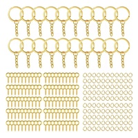 Kit de fabrication de bijoux DIY : Anneaux porte-clés en argent et or, pendentifs métalliques, pièces de porte-clés, outils de moulage et accessoires