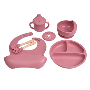 Ensemble d'alimentation pour bébé en <span class=keywords><strong>silicone</strong></span> certifié CE CPC, sans BPA, non toxique, avec tasse à bec verseur, pour l'autonomie alimentaire, vaisselle pour enfants - Product Image 1