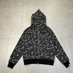 <span class=keywords><strong>Felpa</strong></span> <span class=keywords><strong>con</strong></span> <span class=keywords><strong>Cappuccio</strong></span> da <span class=keywords><strong>Uomo</strong></span> 100% Cotone, Stampa Camo Shark, Oversize <span class=keywords><strong>con</strong></span> <span class=keywords><strong>Zip</strong></span> Intera, Streetwear Casual - Product Image 2