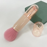 Ensemble de pinceaux de maquillage de luxe 4-en-1 de haute qualité avec poils naturels et synthétiques, pinceau télescopique pour le visage, la poudre cosmétique et les fards à paupières