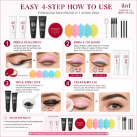 4 en 1 Lash & Brow Lift and Tint Kit Eyelash Lifting 5 Lift Pads Netrural Wild Eyebrow Semi-permanent Personnalisé