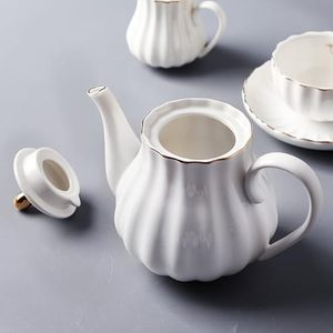 Juegos de té de porcelana multicolores British Royal Series 8 OZ Tazas Servicio de platillo para 6 con tetera Azucarero Crema Jarra - Product Image 4