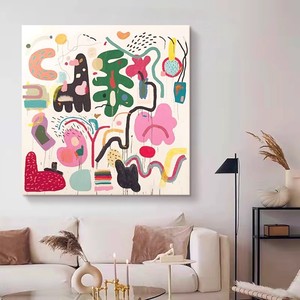 Pintura al óleo abstracta pintada a mano, arte contemporáneo con efecto visual 3D, arte de pared en lienzo sin marco para sala de estar o comedor - Product Image 2