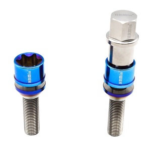 Couleur personnalisée Ti-6Al-4V tête Torx rondelle flottante boulon en titane M12 roue <span class=keywords><strong>antivol</strong></span> avec <span class=keywords><strong>clé</strong></span> en titane pour <span class=keywords><strong>BMW</strong></span> état nouveau - Product Image 1