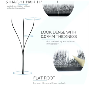 ขนตาปลอมทำมือรูปตัว W ทำด้วยมือทำจากวัสดุ PBT แบบนุ่มสำหรับต่อขนตาปลอม - Product Image 3