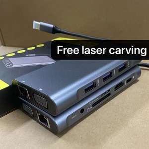 Trạm Nối 10 Trong 1 Type-C Giao Diện Mạng Usb C VGA HD <span class=keywords><strong>Hub</strong></span> 3 0 Dock Nhỏ, Nhẹ Và Di Động - Product Image 6