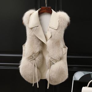 <span class=keywords><strong>Gilet</strong></span> court en modal pour <span class=keywords><strong>femme</strong></span>, style vintage patchwork en fausse fourrure, tendance jeunesse, nouvelle collection automne-hiver 2025 - Product Image 1