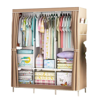 Vente en gros de placard pliant en tissu simple Armables casier pliant non tissé pour le stockage des vêtements pour meubles de salle de bain de chambre à coucher