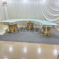 Juego de Sillas y Mesa de Comedor de Vidrio y Acero Inoxidable para Bodas, de Lujo y Modernas, para Uso en Exteriores, Duraderas y Fáciles de Limpiar