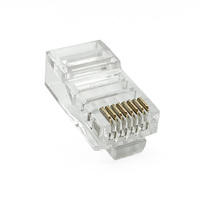 Coorle Langkörper Cat6 UTP Patchkabel Stecker 8-polig Modularer Stecker Männlich OD1,1mm mit Transparenter Kabelummantelung OD6,0mm