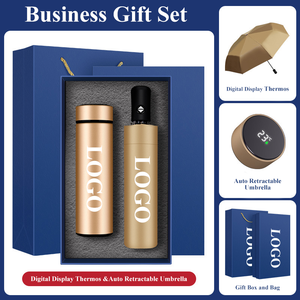 Set de Regalo Corporativo 2 en 1 para el Día de San Valentín, Incluye Paraguas Automático con Logotipo Personalizado y Botella de Agua Térmica con LED - Product Image 1
