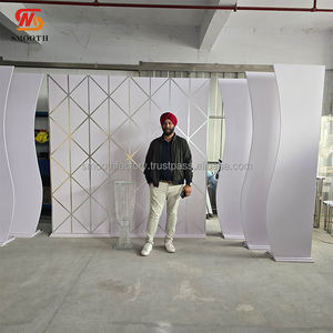 Custom Large 3D Smooth Acrylic Backdrop With Detachable LED <b>Light</b> Strip New Arrival <b>Wedding</b> Stage Decoration - Product Image 1