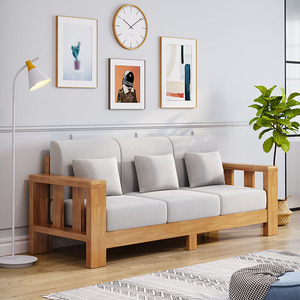 Bắc Âu Thiết Kế Đơn Giản Và Hiện Đại Của Kích Thước Của Đồ Nội Thất Phòng Khách Kết Hợp Bộ Sofa Gỗ Rắn - Product Image 3