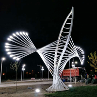 Escultura Metálica con Luz LED de Motivo Abstracto de Arte Moderno de Nueva Tendencia Senzhao para Decoración de Parques