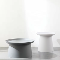 Table d'Appoint Ronde en Polypropylène pour Intérieur et Extérieur, Moderne, Nordique, Blanche, pour Salon, Table Basse en Plastique – Vente en Gros Usine