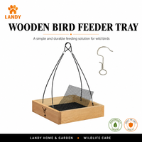 Mangeoire à oiseaux en bois à suspendre pour l'extérieur avec plateau et fond en maille, en bois naturel, station de semence pour oiseaux sauvages, décoration de jardin, OEM