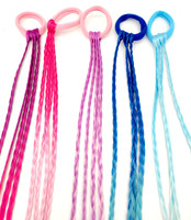 Extension capillaire tressée pour enfants, accessoire mignon avec queue de cheval, couleur ombrée, pour filles, douce, pour enfants