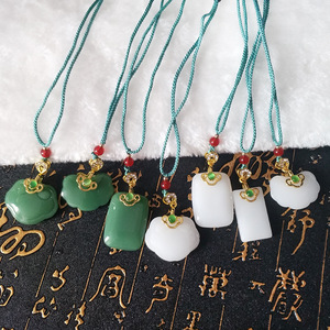 PFT Collar con Colgante Amuleto de Buena Suerte con Hebilla de la <span class=keywords><strong>Paz</strong></span> Anti-Jade, Joyería de Moda Unisex, Cadena de Cuerda, Cadena para Suéter, Regalo para Transmisiones en Vivo - Product Image 1