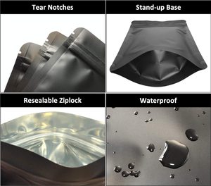 Bolsas de Mylar Personalizadas Impresas de 3.5g, Reutilizables, Negras, con Cierre Hermético, a Prueba de Olores, para Envasado de Dulces, Gomitas y Alimentos - Product Image 4