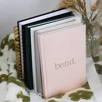 Journal impression personnalisée couverture rigide lin tissu feuille estampage planificateur Notebook Bundle