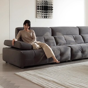 High Back Adjustable Straight Anti Scratch Fabric Sofa Cat Proof Couch For Small Space Living Room Home Furniture - Product Image 2