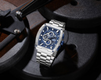 NAVIFORCE jam tangan pria 8066, jam tangan olahraga mewah pria, jam tangan asli kronograf, jam tangan Quartz baja anti karat untuk bisnis