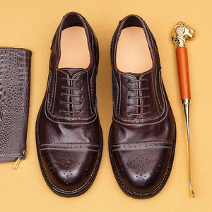 Zapatos Formales y Casuales de Negocios para Hombre, de Alta Calidad y Más Vendidos, Parte Superior de Cuero Genuino, Estilo Oxford con Cordones, Antideslizantes - Product Image 1