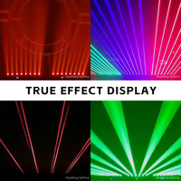Barra de Luces Láser Móvil 8+8, Luz LED RGB de 80W, Láser Rojo de 638nm, Luz de Escenario con Efecto Activado por Sonido DMX para Discoteca, Club, KTV