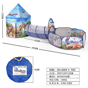Tente tunnel de jeu pour enfants garçon fille étoile dinosaure, piscine à balles océan, jeu de <span class=keywords><strong>camping</strong></span> en plein air pour bébé, tente yurte pop-up avec aile - Product Image 4