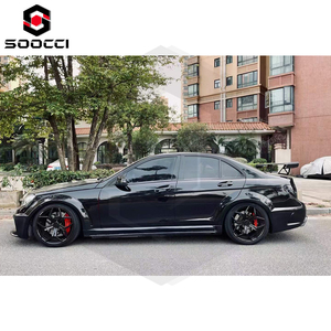 Kit per il corpo largo stile serie nera per Mercedes-Benz classe C <span class=keywords><strong>AMG</strong></span> W204 C63 parafanghi posteriori del <span class=keywords><strong>paraurti</strong></span> anteriore del motore minigonne laterali Spoiler - Product Image 5