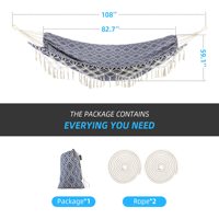 Patio Outdoor Portable Double Bed Avec Pare-Soleil Roues Coton Hamac