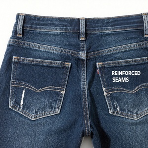 Pantalones Vaqueros para Hombre para el Mercado de la UE/EE. UU. - 100% Algodón, Corte Holgado, Pierna Recta, Lavado Vintage, Ropa de Trabajo Informal de Negocios - Product Image 4