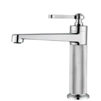 Robinet mitigeur en cuivre brossé gris bronze et noir, monotrou, à poser sur comptoir, pour lavabos, eau chaude et froide