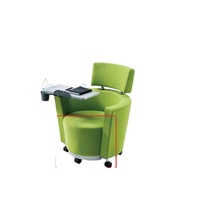 Mobilier de bureau Salle de formation Chaise avec étagère Espace de rangement Chaise mobile avec table Bloc-notes Canapé