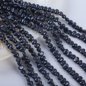 ขนาด5-6มม. สายสั้นสีเทาเข้มย้อมสีไข่มุกบาโรก7นิ้วสำหรับทำเครื่องประดับ18ซม. - Product Image 2