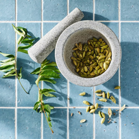 Grossiste Granit naturel Grand ensemble de mortier et pilon en granit Molcajete Broyeur d'épices et d'herbes naturelles Moulin à sésame pour la cuisine