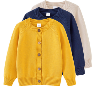Girls Knit <b>Cardigan</b> Sweater Button Front Long Sleeve Crew Neck Solid Color for School and Daily Wear - Product Image 6