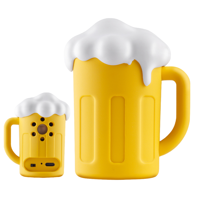 USB Rechargeable Mini Wireless Creative Beer Mug Stereo Sound Portable Party Travel Bluetooth Speaker