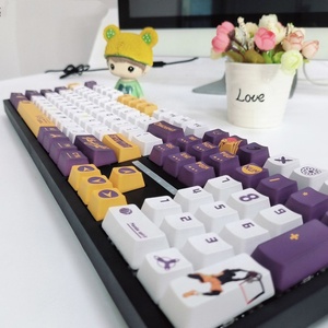 Arabic/Korean/Russian/US Purple <strong>Gold</strong> Theme PBT Dye Sublimation <strong>Keycaps</strong> OEM Profile for 98/108 Mechanical Keyboard