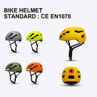 Casque de vélo de sécurité pour la conduite nocturne, lumière LED rechargeable avant et arrière, CE EN1078, casque de vélo de route pour adultes, cyclisme