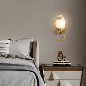 All-Copper Minimalist Modern Nordic <b>Wall</b> Lamp for Bedroom <b>Bedside</b> Luxury Hotel Guesthouse Staircase Corridor Hallway - Product Image 1