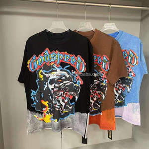 Camisetas de algodón de alta calidad para hombre con logotipo propio, cuello redondo, lisas, extragrandes, informales, de lujo. - Product Image 1