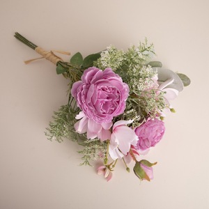 Bouquet de fleurs artificielles Lydia rose et violet pour décoration intérieure et accessoires de mariage CF01126 - Product Image 3