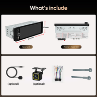 Autoradio multimédia universel 6,36 pouces 1Din Carplay Android Auto Lecteur vidéo MP5 Lecteur DVD de voiture GPS intégré WiFi Carplay