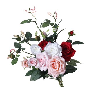Bouquet de roses artificielles Dream Castle, fleurs en soie, longueur 64 cm, pour décoration de maison et de mariage - Product Image 5