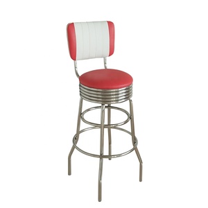 Tabouret <span class=keywords><strong>de</strong></span> <span class=keywords><strong>bar</strong></span> <span class=keywords><strong>de</strong></span> style américain des années 1950, rouge et blanc - Product Image 3