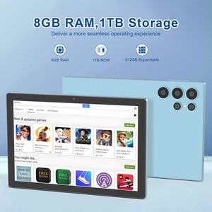High-Performance with Gaming and Leather Case 10.1 Inch 8GB RAM 1TGB Storage 13MP+16MP Daul Camera Android 15 <b>Tablet</b> Blue - Product Image 3