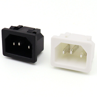 Prise d'alimentation AC-05 IEC C14, 3 broches, montage sur panneau, prise mâle IEC, prise de courant AC, noir ou blanc en option