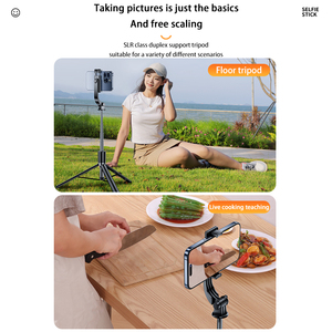 Bâton de selfie de <span class=keywords><strong>trépied</strong></span> de téléphone portable 3 en 1 de 170cm <span class=keywords><strong>avec</strong></span> <span class=keywords><strong>télécommande</strong></span> sans fil réglable Portable et facile à utiliser - Product Image 5